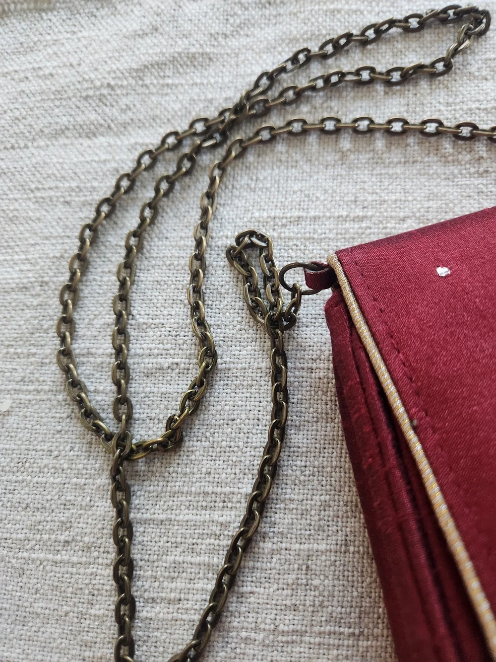 “New With Tags Fabindia Hand-Embroidered Silk Blend Crossbody Clutch
